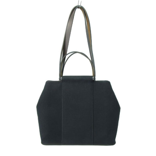 Hermes Cabas Quellen PM 2way Handbag Shoulder Toile Officier Black 1206 Aa