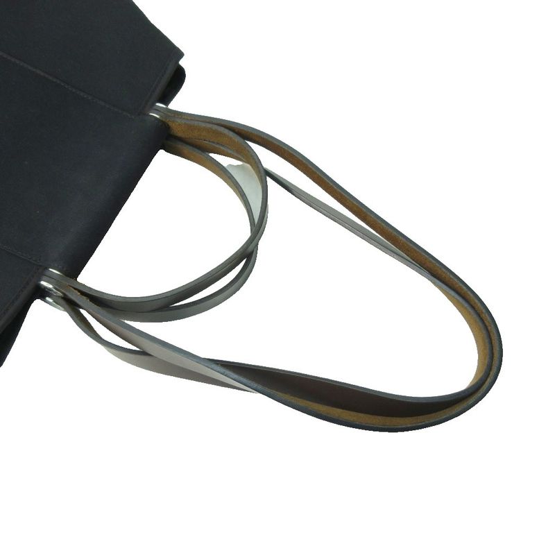 Hermes Cabas Quellen PM 2way Handbag Shoulder Toile Officier Black 1206 Aa