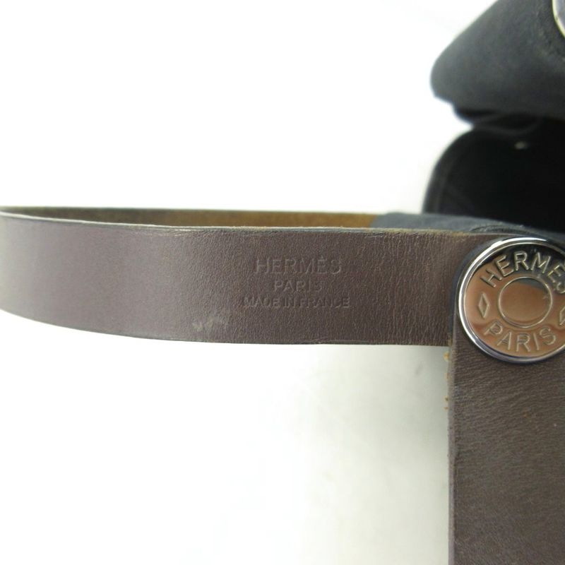 Hermes Cabas Quellen PM 2way Handbag Shoulder Toile Officier Black 1206 Aa