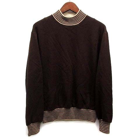Christian Dior Sports 100% Cashmere W Face Knit Sweater Long Sleeve Brown L