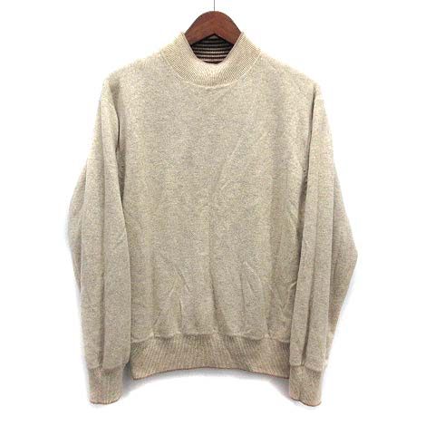 Christian Dior Sports 100% Cashmere W Face Knit Sweater Long Sleeve Brown L