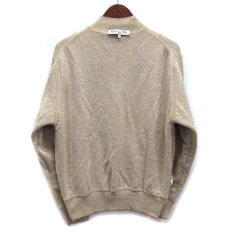 Christian Dior Sports 100% Cashmere W Face Knit Sweater Long Sleeve Brown L