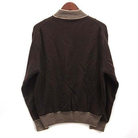 Christian Dior Sports 100% Cashmere W Face Knit Sweater Long Sleeve Brown L