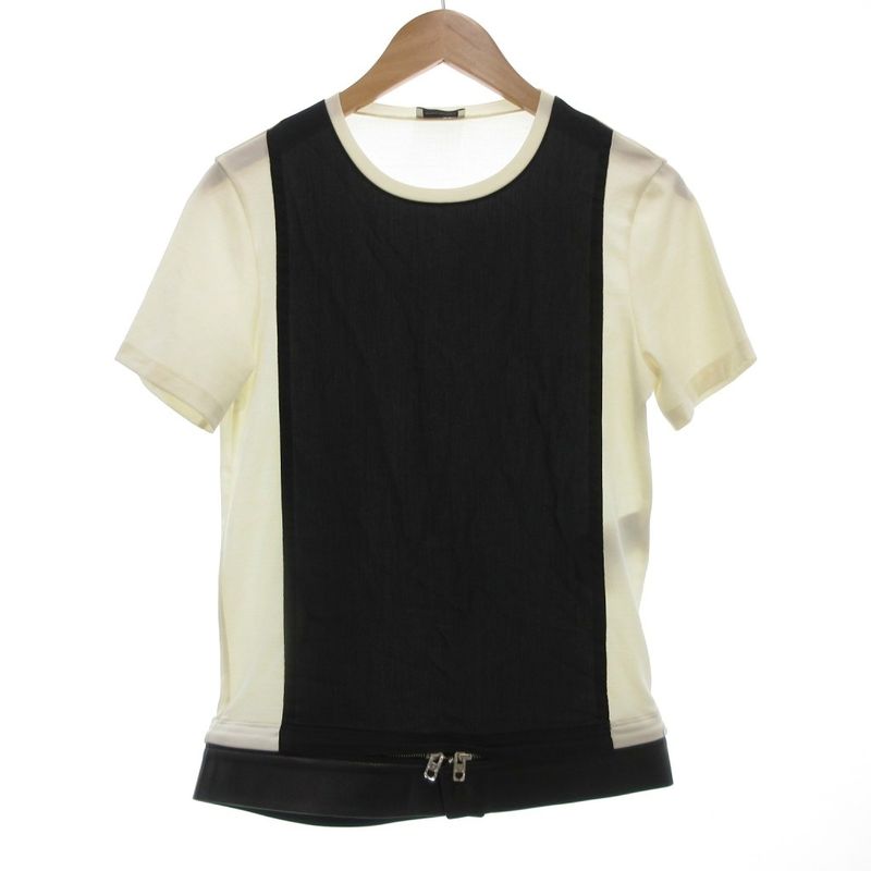 Balenciaga 2011 Archive Docking T-Shirt Cut and Sew Leather Switching Short