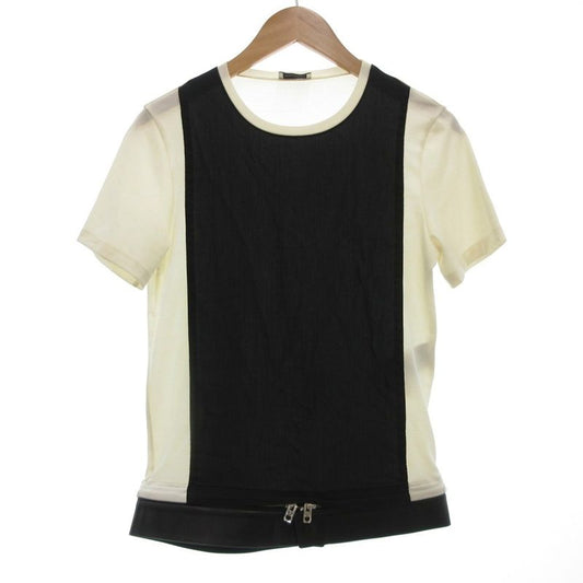 Balenciaga 2011 Archive Docking T-Shirt Cut and Sew Leather Switching Short