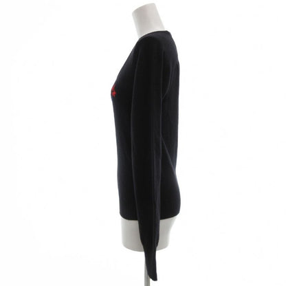 Balenciaga 2004 B Embroidery Sweater Knit Wool Long Sleeve 36 Black Uo Ibo84