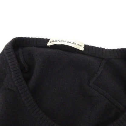 Balenciaga 2004 B Embroidery Sweater Knit Wool Long Sleeve 36 Black Uo Ibo84