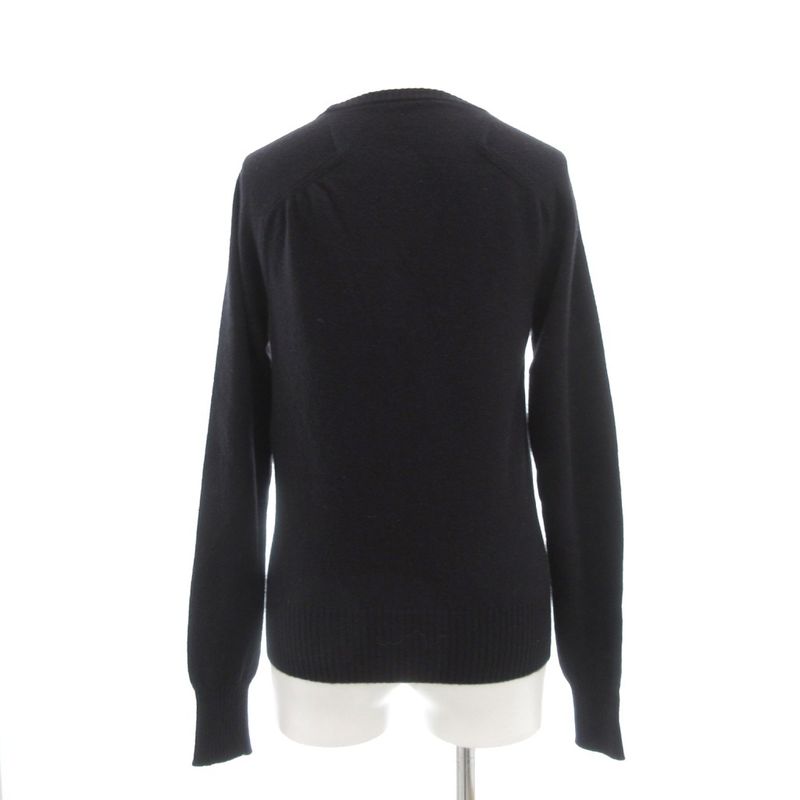 Balenciaga 2004 B Embroidery Sweater Knit Wool Long Sleeve 36 Black Uo Ibo84