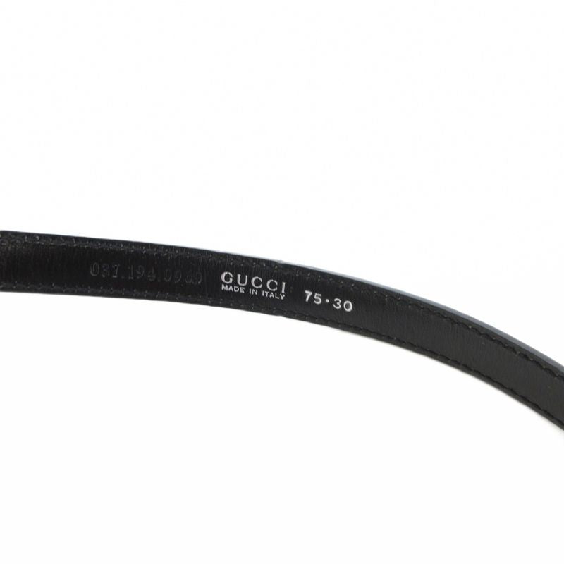 Gucci Patent Leather Narrow Belt G Logo Buckle 75 30 Black Uo Ibo86