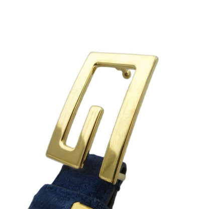 Gucci Suede Leather G Buckle Belt Blue Uo Ibo86