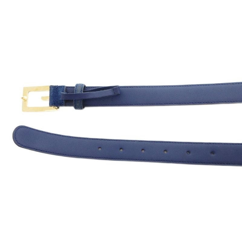 Gucci Suede Leather G Buckle Belt Blue Uo Ibo86