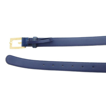 Gucci Suede Leather G Buckle Belt Blue Uo Ibo86