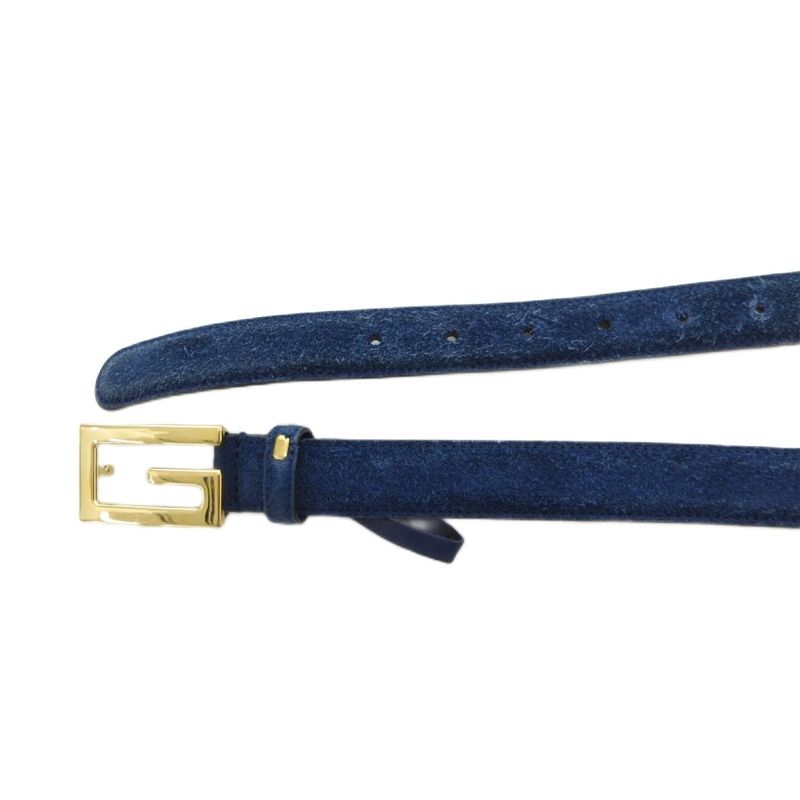 Gucci Suede Leather G Buckle Belt Blue Uo Ibo86