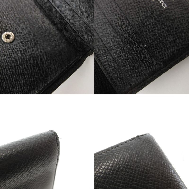 Louis Vuitton Taiga Portobier 3 Cult Cles Di Bifold Wallet Logo Black M30452 Ae