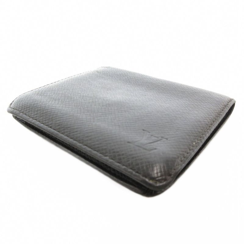 Louis Vuitton Taiga Portobier 3 Cult Cles Di Bifold Wallet Logo Black M30452 Ae