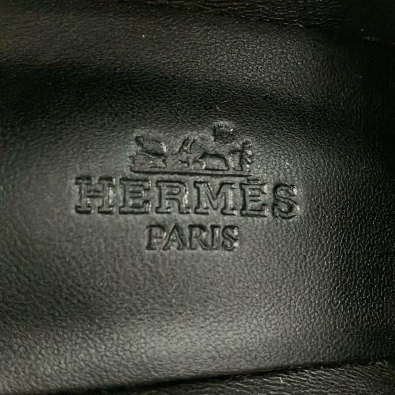 Hermes Loafers 35 1 2 Women's Dauphine Black Pink Gold Hardware Leather