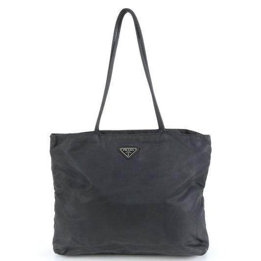 Prada Tessuto Nylon Triangle Logo Tote Bag Shoulder Hand A4 Black Women's Rue