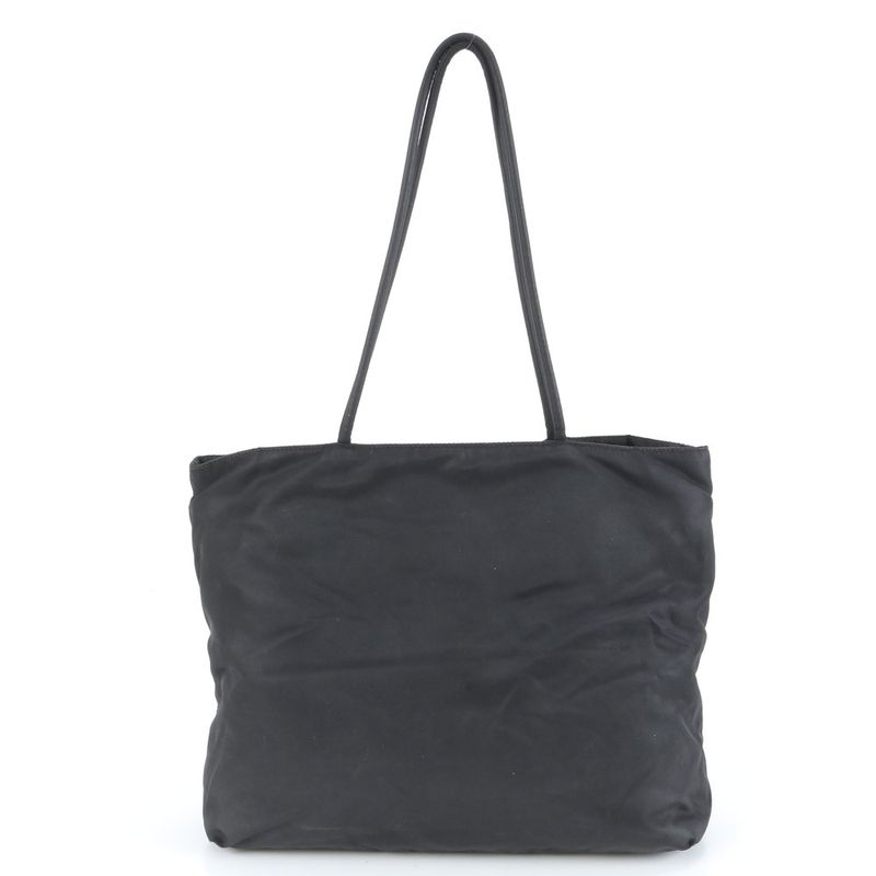 Prada Tessuto Nylon Triangle Logo Tote Bag Shoulder Hand A4 Black Women's Rue