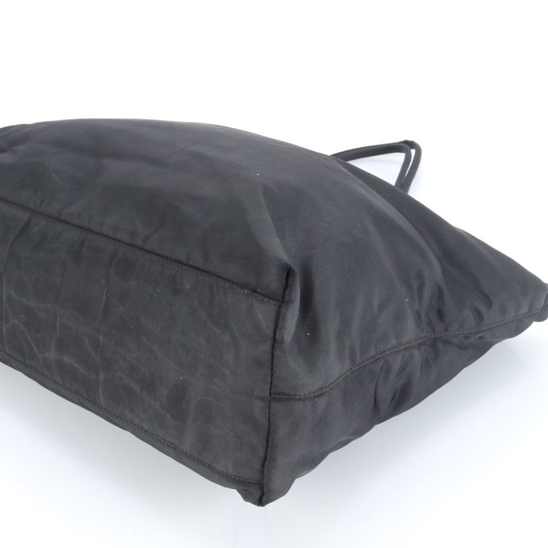 Prada Tessuto Nylon Triangle Logo Tote Bag Shoulder Hand A4 Black Women's Rue