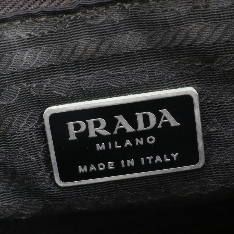 Prada Tessuto Nylon Triangle Logo Tote Bag Shoulder Hand A4 Black Women's Rue