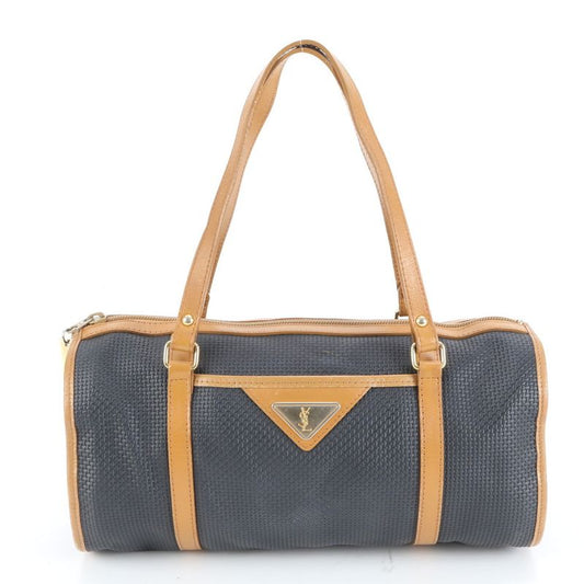 Vintage YSL Yves Saint Laurent Triangle Plate Logo Leather Mini Boston