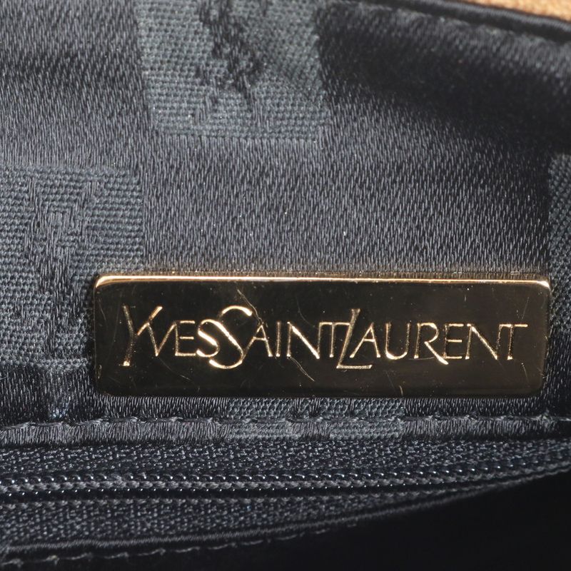 Vintage YSL Yves Saint Laurent Triangle Plate Logo Leather Mini Boston