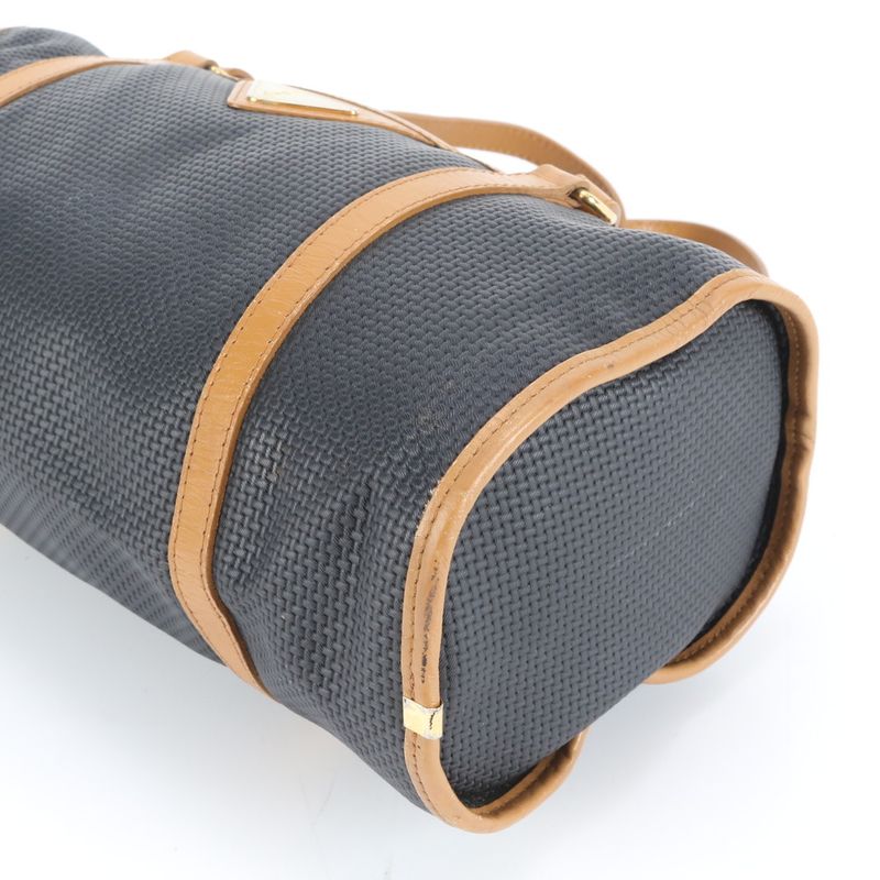 Vintage YSL Yves Saint Laurent Triangle Plate Logo Leather Mini Boston