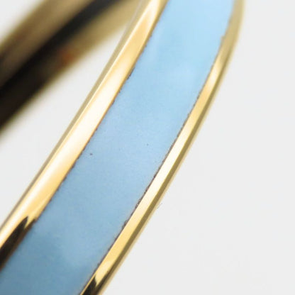 Hermes Bracelet Uni Bangle Metal Enamel Blue Gold Plated GP Accessories Ladies