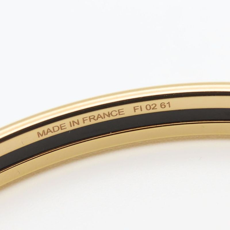 Hermes Bracelet Uni Bangle Metal Enamel Blue Gold Plated GP Accessories Ladies