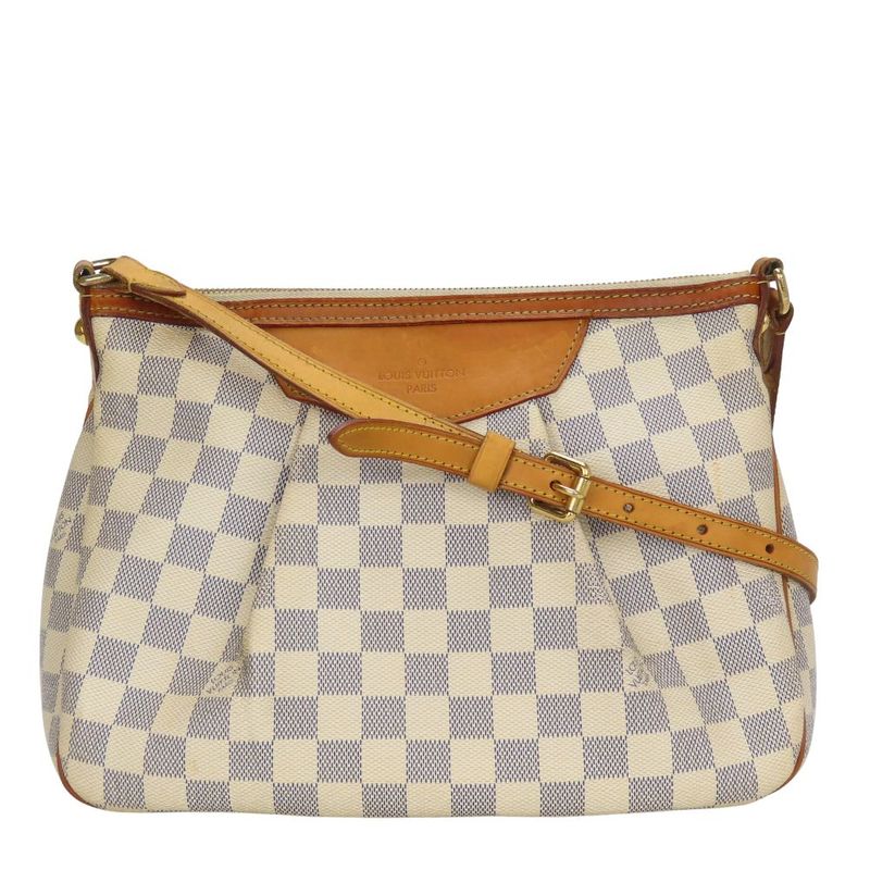 Louis Vuitton Shoulder Bag Syracuse PM N41113 Damier Azure Leather White
