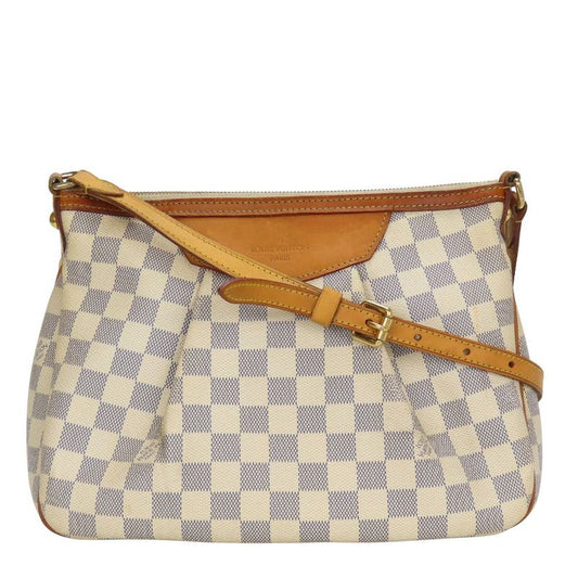 Louis Vuitton Shoulder Bag Syracuse PM N41113 Damier Azure Leather White
