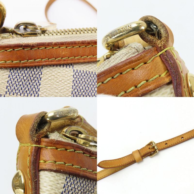 Louis Vuitton Shoulder Bag Syracuse PM N41113 Damier Azure Leather White