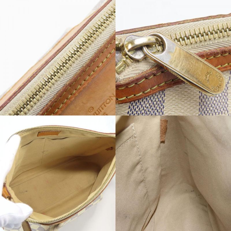 Louis Vuitton Shoulder Bag Syracuse PM N41113 Damier Azure Leather White