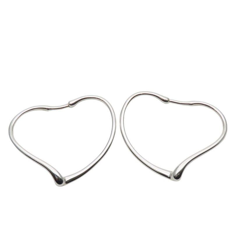 Tiffany & Co Earrings Open Heart Hoop Silver 925 Approx 5.6g Silver Elsa