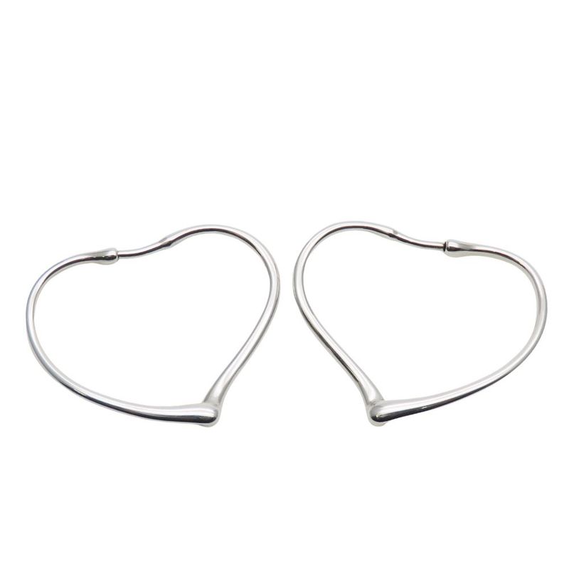 Tiffany & Co Earrings Open Heart Hoop Silver 925 Approx 5.6g Silver Elsa