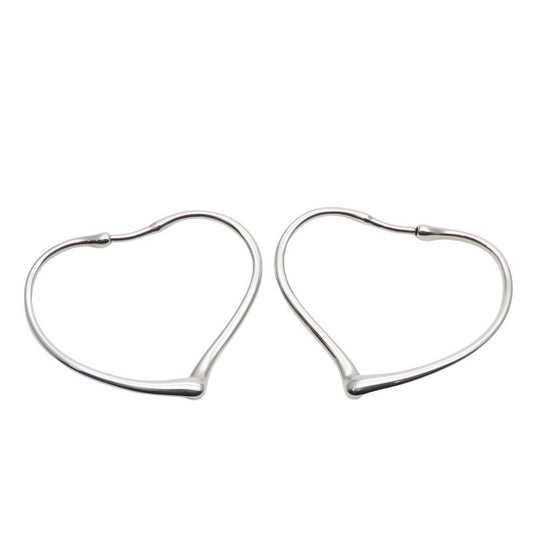 Tiffany & Co Earrings Open Heart Hoop Silver 925 Approx 5.6g Silver Elsa