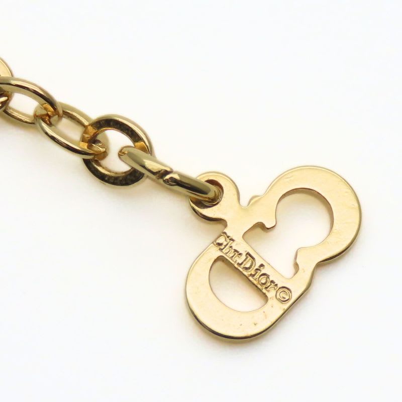 Christian Dior Necklace CD Logo Twisted Metal Gold Plated GP Accessories Ladies