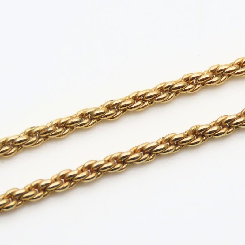 Christian Dior Necklace CD Logo Twisted Metal Gold Plated GP Accessories Ladies