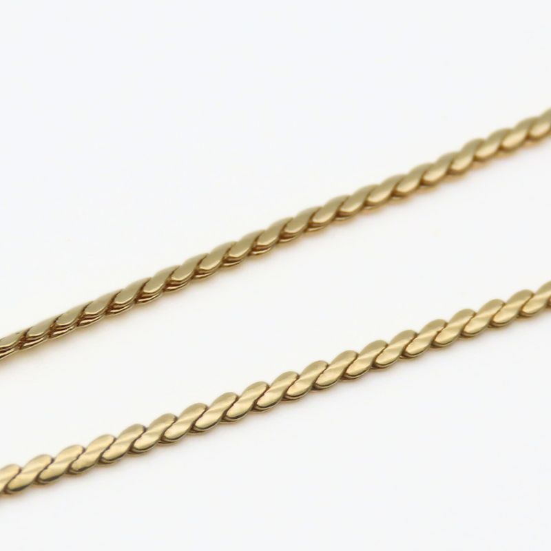 Christian Dior Necklace CD Logo Metal Rhinestone Gold Plated GP Accessories