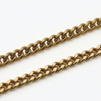 Christian Dior Necklace CD Logo Metal Rhinestone Gold Plated GP Accessories