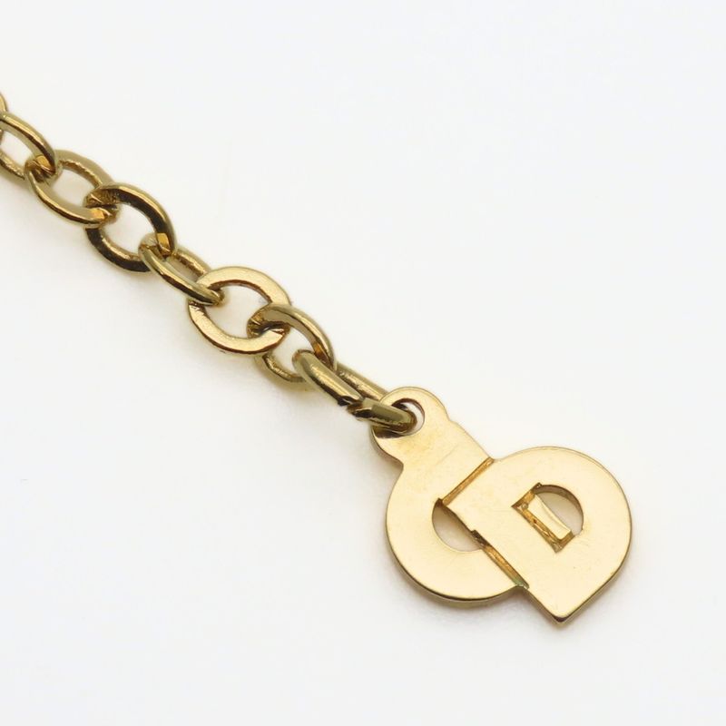 Christian Dior Necklace Heart Metal Gold Plated GP Accessories Ladies Women