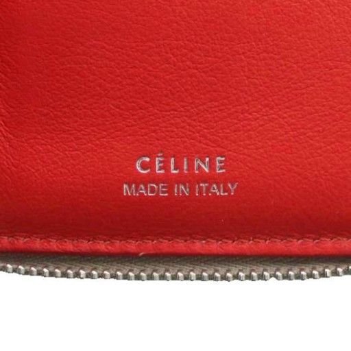 Celine Phoebe Period Zip Around Wallet Bifold Wallet Leather Greige SS • OS