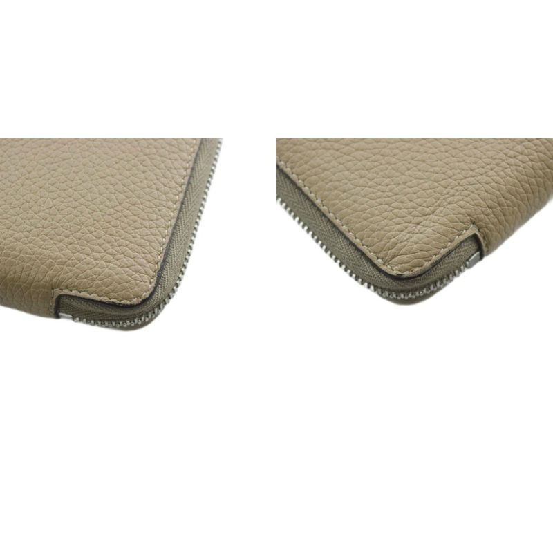 Celine Phoebe Period Zip Around Wallet Bifold Wallet Leather Greige SS • OS