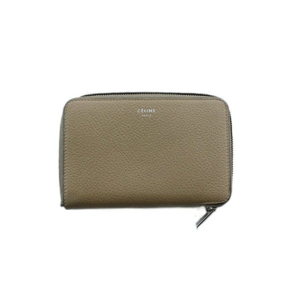 Celine Phoebe Period Zip Around Wallet Bifold Wallet Leather Greige SS • OS