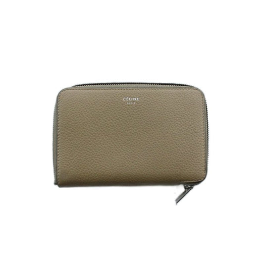 Celine Phoebe Period Zip Around Wallet Bifold Wallet Leather Greige SS • OS