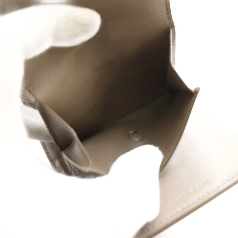 Celine Small Flap Wallet Triomphe Trifold Wallet Leather Greige SS • OS