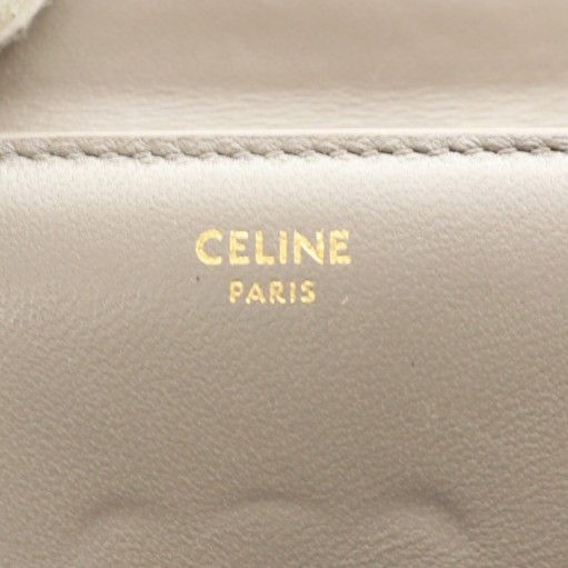 Celine Small Flap Wallet Triomphe Trifold Wallet Leather Greige SS • OS
