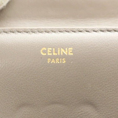 Celine Small Flap Wallet Triomphe Trifold Wallet Leather Greige SS • OS