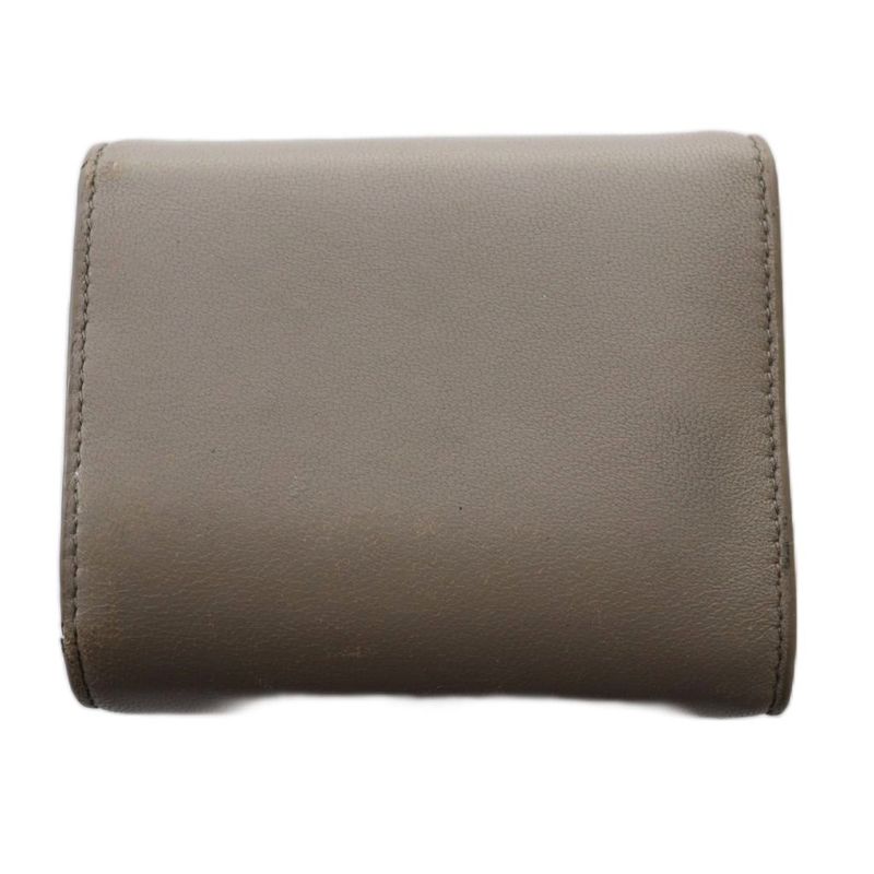 Celine Small Flap Wallet Triomphe Trifold Wallet Leather Greige SS • OS