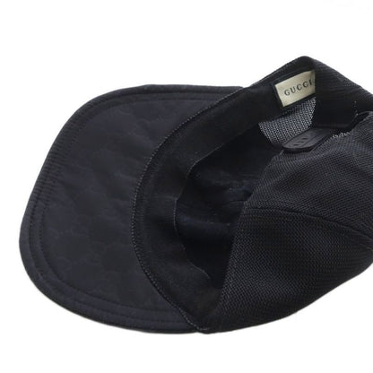 Gucci GG Pattern Nylon Mesh Baseball Cap Hat M 58cm (22.83in) Black Yo8 • OH